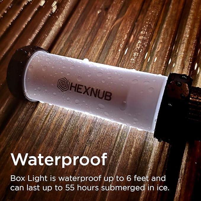 HEXNUB Cooler Box Lights, Waterproof, Rechargeable LED Lights Compatible with YETI, RTIC, ORCA, Ninja, Igloo, Coleman Ice Chest, Magnetic Base, Great for Camping Fishing Hunting Boating, 2-Pack