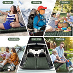 Sleeping Pad, 4.7" Extra-Thick & Ultralight Inflatable Camping Mat with Pillow, Built-in Foot Pump, Compact for Backpacking, Camping, Hiking, Travel —Military Green