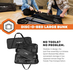 Disc-O-Bed Large Outdoor Convertible 2 Person Bench and Double Camping Cot Portable Bed Bunk System for Adults, Black