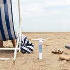 Beach Umbrella Sand Anchor - Heavy Duty Base with Spiral Screw for Strong Wind Resistance - Rust-Resistant and Fits Poles Under 1.5" Diameter - Universal Stand Holder - 9.5"x15"×3.5", White