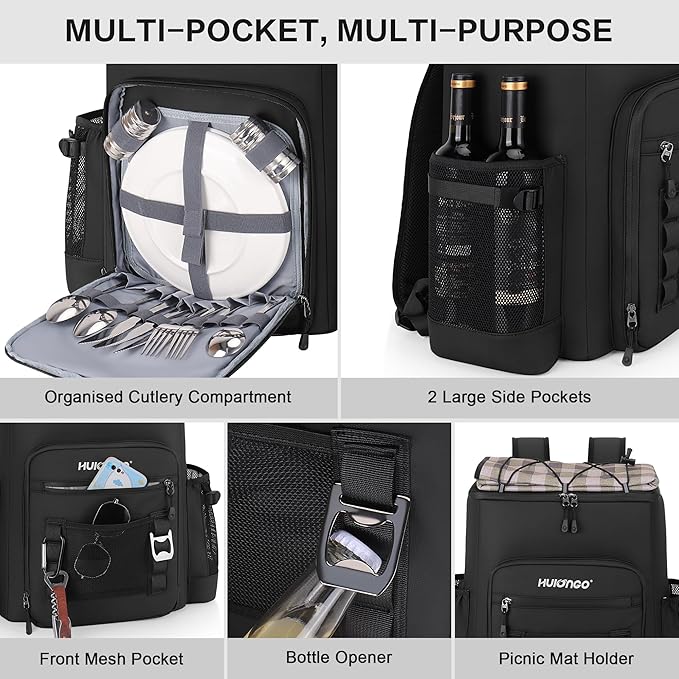 Large 52cans Waterproof Insulated Cooler Backpack for Men & Women, Leak Proof Backpack Cooler, Soft, 8Gal