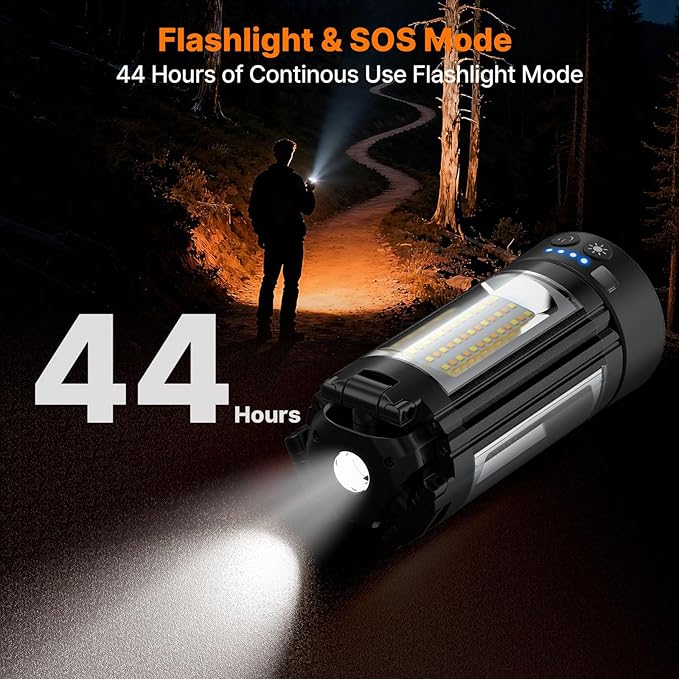 OGERY Camping Lights with Remote, 18000mAh Rechargeable Camping Lantern & LED Work Light, Detachable Tripod Stand up to 6.7 ft, 3 Lamp Heads for Camping Essentials & Emergency, Black