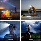 BORUIT RJ-3000 Headlamp with Green Light, Super Bright LED Head Lamp 3 Modes, USB C Rechargeable, Waterproof Head Light for Hunting, Construction, Hard Hat, Fishing, Camping