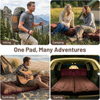KASBAH Camping Sleeping Pad,Extra Wide 6 inch Thick Inflatable Sleeping Pads with Built-in Foot Pump and Pillow,Ultralight Camping Mat Gear for Outdoor Hiking,Camping