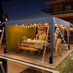 10x10 Pop Up Canopy with Sidewalls, Outdoor Instant Canopy Tent with Carry Bag for Commercial Events, Camping, Backyard Parties - Dark Grey