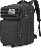 Tactical Backpack 45L Army Military Rucksack, Water Resistant MOLLE EDC Pack, Large 3 Day Bug Out Bag for Men & Women, Durable Outdoor Gear for Hiking, Camping, Hunting, Fishing,Travel (Black)