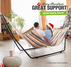 Zupapa 2 Person Steel Hammock Stand 550 lb Capacity, Portable Hammock Frame Stand Heavy Duty for 9 to 14Feet Hammocks, Carry Bag Included, Black