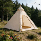 300D Oxford Fabric Pyramid Tent - Waterproof & Windproof Camping Tent for Backpacking & Hiking Trips