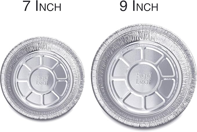 Fig & Leaf (270 Pack) Premium 9-Inch Round Foil Pans with Plastic Dome Lids l Heavy Duty l Disposable Aluminum Tin for Roasting, Baking, Cake or Cooking