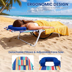LILYPELLE Portable Folding Camping Cot, Adjustable 5-Position Face Down Folding Chaise Lounge Chairs, Outdoor Portable Folding Bed Sleeping Cot for Camping, Pool, Beach, Patio