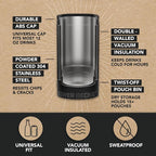 DUALIE Lower Deckie - Insulated 12 oz Can Cooler with Pouch Container - Universal Drink Holder with Built-in Pouch Bin - Choose Your Color