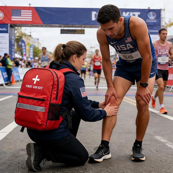 Pet First Aid Backpack Empty with Portable Bag for Pet First Aid Kits, Home Outdoor Travel Camping Emergency Supplies Storage (Red,White)