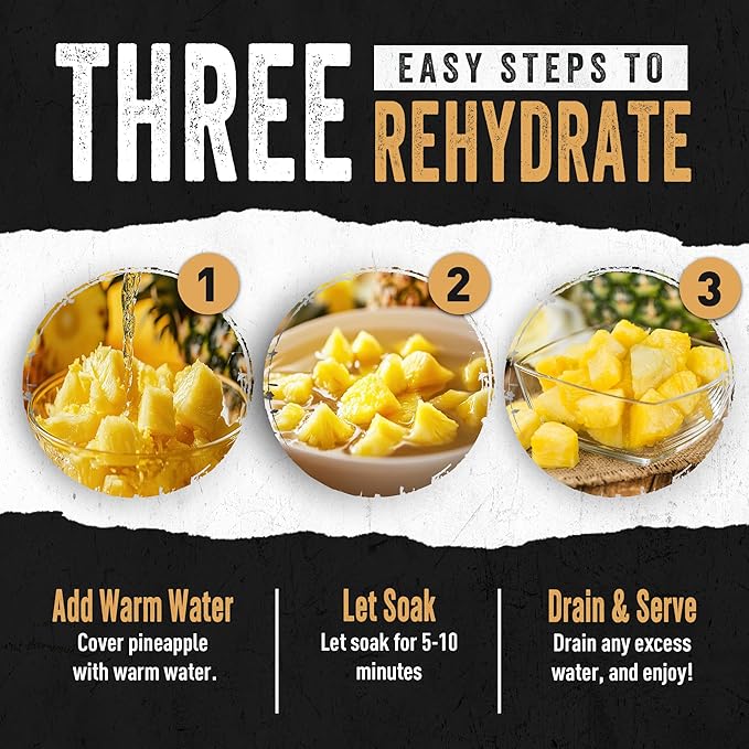 Ready Hour Freeze-Dried Pineapple Case Pack – Emergency Snack, Tropical Fruit, Long-Term Storage, Bulk Survival Food, Prepper Pantry Essential – 32 Servings (4 Pouches)