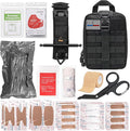 41 PCS IFAK Trauma Kit with Tourniquet, 4-Inch Israeli Bandage, Splint, Tactical First Aid Kit for Car, Camping, Hiking and Travel with Molle Bag (Black)