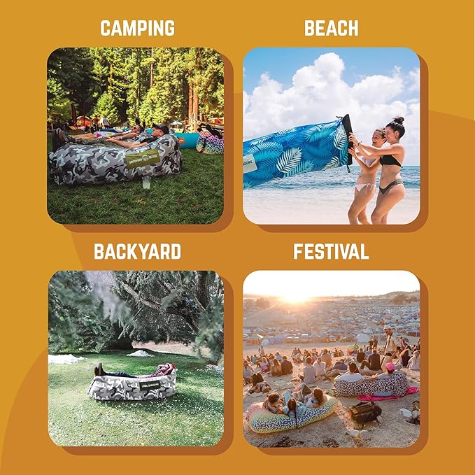 Chillbo Lazybone Inflatable Lounger - Ultimate Inflatable Couch for Maximum Chill - The Perfect Blow Up Couch for Music Festivals Or Lounger for Camping