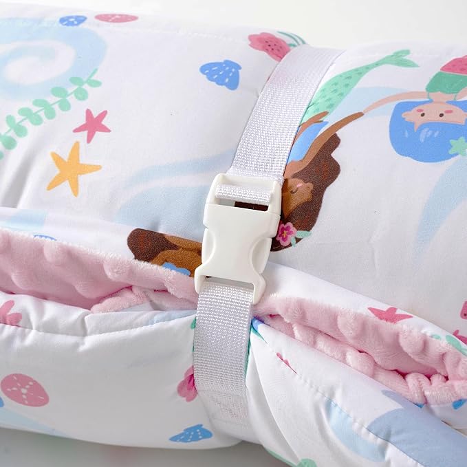 Bunnikins & Clover Toddler Nap Mat with Removable Pillow, Nap Mats for Preschool, Easy Clean Toddler Nap Pad for Kindergarten, Kids Sleeping Bag for Travel Camping
