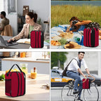 BEIMILY Lunch Box for Men Women Adults,Small Insulated Lunch Bag,Portable Refrigerated Lunch Box,Soft Insulated Tote Bag for Office Work Picnic with Comfort Handle and Removable Hand Strap(Red)