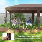 Outsunny 10' x 20' Pop Up Canopy Tent with 4 Sidewalls, Heavy Duty Tents for Parties, Outdoor Instant Gazebo with Carrying Bag for Garden, Patio, Coffee