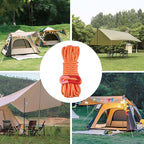 TRIWONDER Camping Tent Stakes Pegs Metal Stake for Ground with Reflective Guylines Guy Rope Adjusters Tensioner Hiking Backpacking (Orange - 4 Pack)