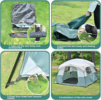 Tents 4/6/8/12 Person, Easy Setup Waterproof Camping Tent with Rainfly, Portable Double Layer Large Family Tent for Camping Backyard Outdoor &Hiking