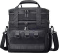 Tactical Lunch Box for Men Women-Insulated Leakproof Lunch Bag with Adjustable Shoulder Strap, Durable Expandable Cooler Bag for Work Office Travel Camping Hiking, Large Meal Pail Adults(Black)