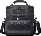 Tactical Lunch Box for Men Women-Insulated Leakproof Lunch Bag with Adjustable Shoulder Strap, Durable Expandable Cooler Bag for Work Office Travel Camping Hiking, Large Meal Pail Adults(Black)