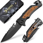 NedFoss DA169 Pocket Knife for Men Women, 4 in 1 Pocket Folding Knives, Survival Knife with Seat Belt Cutter, Glass Breaker, Bottle Opener Camping Knives, Cool Tactical Hunting knife for Men Knives, Mens Stocking Stuffers Fathers Day Gift for Dad