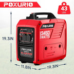 3450-Watt Portable Inverter Generator for Camping & RV, 1.6 Gallon Gas Tank for 8.3 Hours Use, 120V Gas Powered Generator Ultra-Quiet Operation, EPA Compliant