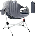 EVER ADVANCED Kids Hammock Chair Foldable, Kids Camping Chair with Stand Portable, Hammock Swing Chair with Cup Holder, Child Camping Gear Carry Bag for Traveling Outdoor Patio Supports 125LBS Grey
