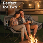 Camping Loveseat for Couples, Friends & Families, Double Camping Chair, Foldable Two Person Camping Chair for Campfire Nights, Tailgating Fun, Beach Escapes, RV Road Trips & Cozy Backyard Comfort