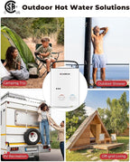Camplux Tankless Water Heater, 1.32 GPM Portable Propane Outdoor Camping Water Heater, 5L, AY132, White