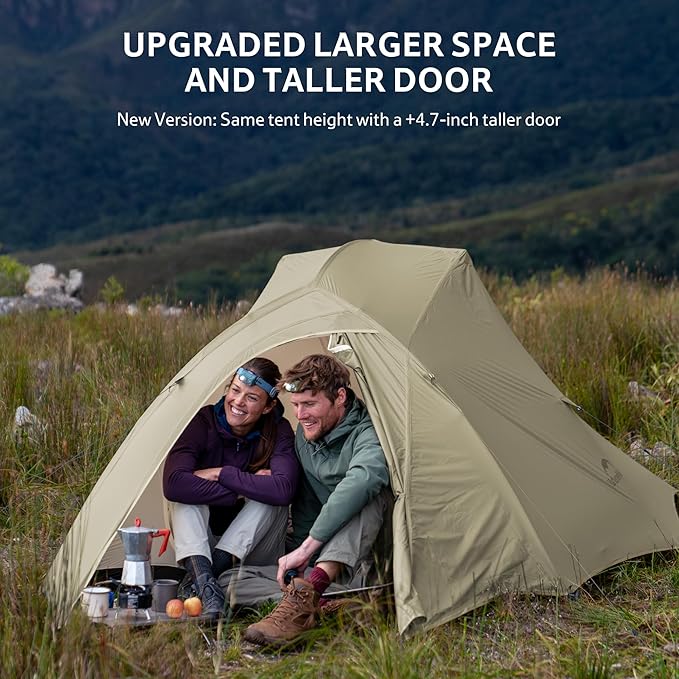 Naturehike Cloud Up 3 Person Backpacking Tent with Footprint - 3 Season Free Standing Lightweight 3 Person Camping Tent | with Footprint, Free Standing, Dome, Camping, Hiking, Waterproof