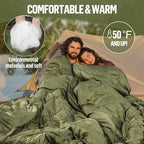 Night Cat Backpacking Tent with Inflatable Double Sleeping Pad Double Sleeping Bag for 2 Persons Camping Combo Set