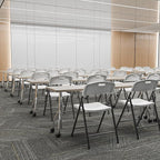 Bonnlo 6-Pack White Plastic Folding Chairs, Portable Seat with Sturdy Steel Frame for Indoor & Outdoor Use, Perfect for Banquet, Party, Wedding, Office, and Camping