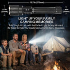 Rechargeable Flashlight 10,000 High Lumens, 70W XHP360 LED Super Bright Tactical Zoomable Flashlights with USB Output, Large Capacity Powered Waterproof Flash Light for Emergencies, Camping, Hunting