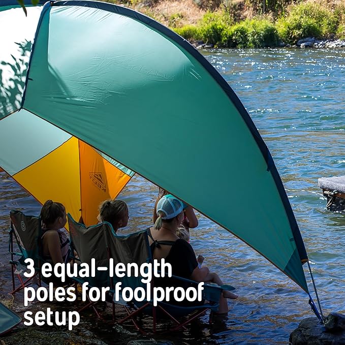 Kelty Sunshade – Pop Up Portable Shade UV Shelter for Beach Trips, Soccer Games, Backyard, Camping, Adjustable Side Wall, Wind Protection, 2024 Model | Beach Trips, Soccer Games, Backyard, Camping, Wind Protection