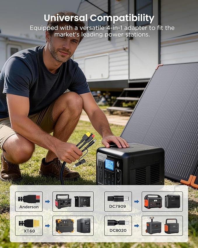 350W Portable Solar Panel, N-Type 16BB 25% High Efficiency Foldable Solar Charger for Jackery/EcoFlow Delta/Anker Solix C1000/Bluetti,IP68 Waterproof OffGrid Power for RV Camping Power Backup