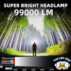 Rechargeable Headlamp 99000 High Lumens, Super Bright LED Head Lamp with Motion Sensor, 12 Modes, IPX7 Waterproof, 125° Adjustable, Zoomable Headlight for Adults, Camping, Cycling, Running