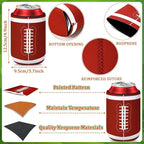 18 Pack Football Can Cooler Sleeves Beer Drink Can Bottle Cooler Sleeves Cooler Collapsible for Football Lovers Party Birthday Themed Party Decorations Supplies Favors
