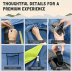CloudCamp Inflatable Tents for Camping- 6 People Waterproof Oxford Fabric(210D), Quick Setup Air Tent with Manual & Battery Pump, UV Protection, 4-Season Inflatable Tent