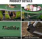Portable Lightweight Folding Camping Table - Collapsible Foldable Picnic Camp Table with Cooler 4 Enlarged Upgraded Cup Holders and Carry Bag for Tailgating Beach BBQ RV Hiking Party Travel