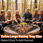 40 Inch Square Fire Pit Grill Grate with Handles, Heavy Duty Campfire Cooking Grate for Fire Pit, Steel BBQ Grill Grid for Outdoor, Camping