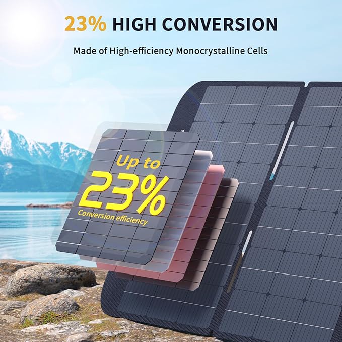 VTOMAN VS400 Portable Solar Panel 400W 40V, 23% Efficiency Foldable Solar Panel w/ IP67 Waterproof & MC-4 Anderson XT60 DC5521 Adapters & Adjustable Kickstands, Off-Grid Power for Home & Camping