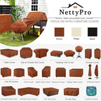 NettyPro Grill Cover for Outdoor Grill 64 inch, Waterproof Heavy Duty Gas BBQ Cover for Outside Weber, Char-Broil, Brinkmann, Jenn Air, Nexgrill 3-4 Burners Barbecue, Brown