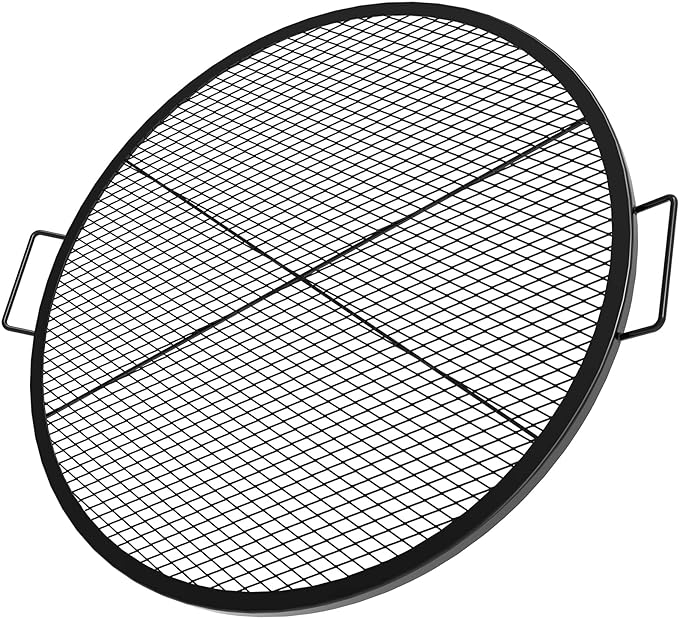 Stanbroil Heavy Duty X-Marks Fire Pit Cooking Grill Grates with Support X Wire, 24" Outdoor Round Cooking Grate BBQ Campfire Grill Grid - Camping Cookware