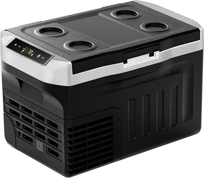 EUHOMY 12 Volt Refrigerator, 22QT(21L) 12V Cooler, Compressor Electric Cooler -4℉~68℉, 12V Fridge 12/24V DC 100-240V AC, Portable Freezer for Camping, Travel, Truck, Home