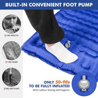 HiiPeak Ultralight Inflatable Sleeping Mat with Built-in Foot Pump & Pillow, Compact Air Mattress for Backpacking, Hiking (Light Blue)