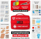 346-Piece First Aid Kit with Tourniquet & Steri-Strips – Physician-Designed Emergency & Trauma Supplies, Waterproof Survival Bag for Home, Car, Travel & Outdoor