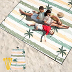 Beach Blanket Waterproof Sandproof Extra Large Beach Mat 79" X 83"/120"x108"for 1-8 Adults Quick Drying Durable Outdoor Picnic Mat for Beach Travel Camping Hiking