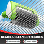 Electric Grill Brush, 2-Speed BBQ Grill Brush with LED Light/Screen Powerful Cleaning 800RPM/4000mAh/2 Brush Heads No Bristle Shedding Rechargeable Lightweight Grill Cleaner for Outdoor/Camping